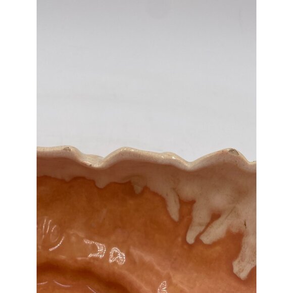 MCM Tan & White Ceramic Scalloped Edge Bowl - Picture 5 of 7